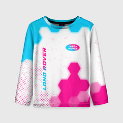 Детский лонгслив Land Rover neon gradient style: надпись, символ