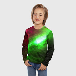 Лонгслив детский Зеленый космос бесконечность, цвет: 3D-принт — фото 2