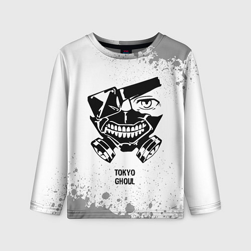 Детский лонгслив Tokyo Ghoul glitch на светлом фоне / 3D-принт – фото 1