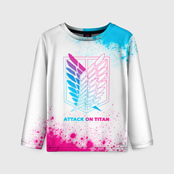 Детский лонгслив Attack on Titan neon gradient style