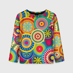 Лонгслив детский Мандала-Цветы, цвет: 3D-принт