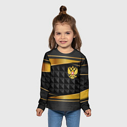 Лонгслив детский Gold & black - Russia, цвет: 3D-принт — фото 2