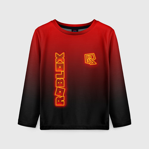 Детский лонгслив Roblox светящийся логотип / 3D-принт – фото 1