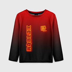 Детский лонгслив Roblox светящийся логотип