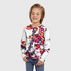 Лонгслив детский Живописная ветка сакуры, цвет: 3D-принт — фото 2