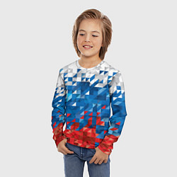 Лонгслив детский Полигональный флаг России!, цвет: 3D-принт — фото 2