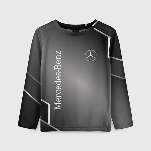 Детский лонгслив Mercedes абстракция карбон / 3D-принт – фото 1