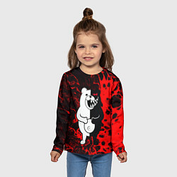 Лонгслив детский Monokuma laughter, цвет: 3D-принт — фото 2