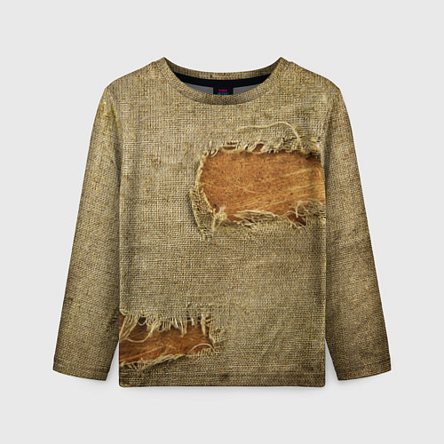 Детский лонгслив Старая рваная мешковина - авангард / 3D-принт – фото 1