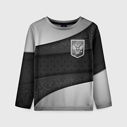Лонгслив детский Черно-белый герб России, цвет: 3D-принт