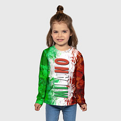 Лонгслив детский Флаг Италии - кляксы, цвет: 3D-принт — фото 2
