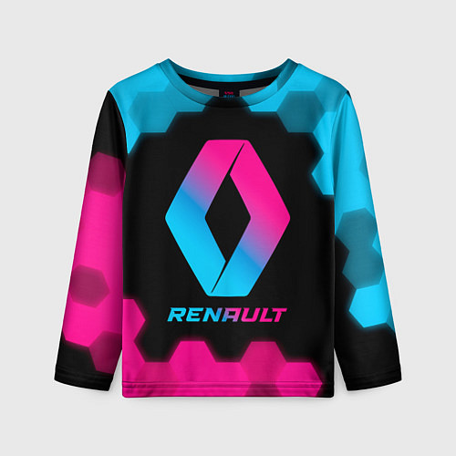 Детский лонгслив Renault - neon gradient / 3D-принт – фото 1