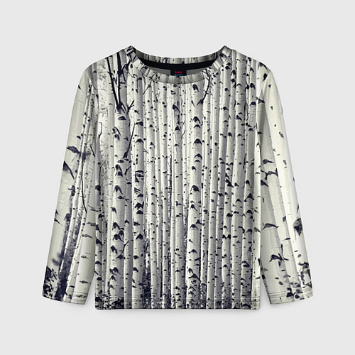 Детский лонгслив Русские берёзки - роща / 3D-принт – фото 1