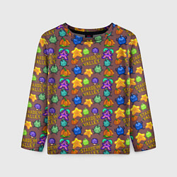Лонгслив детский Stardew Valley pattern brown, цвет: 3D-принт