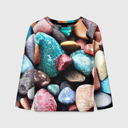 Лонгслив детский Камни разноцветные, цвет: 3D-принт