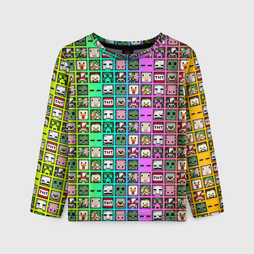 Детский лонгслив Minecraft characters neon / 3D-принт – фото 1