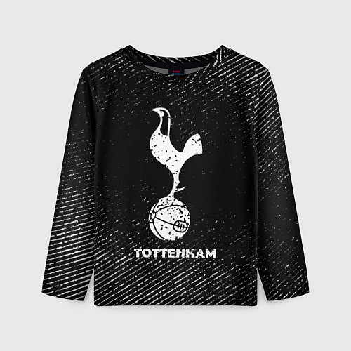 Детский лонгслив Tottenham с потертостями на темном фоне / 3D-принт – фото 1