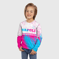 Лонгслив детский Napoli neon gradient style: символ сверху, цвет: 3D-принт — фото 2