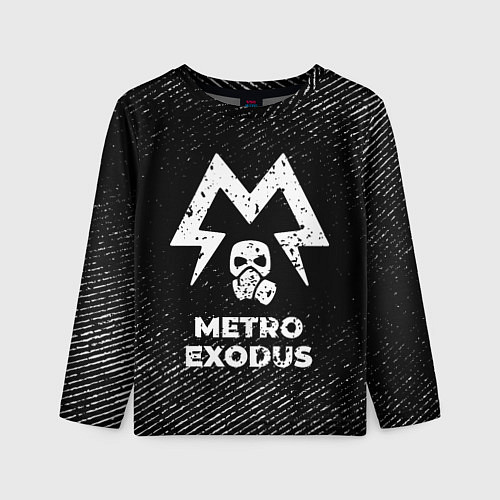 Детский лонгслив Metro Exodus с потертостями на темном фоне / 3D-принт – фото 1