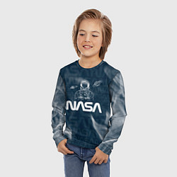 Лонгслив детский Nasa - космонавт - паттерн, цвет: 3D-принт — фото 2