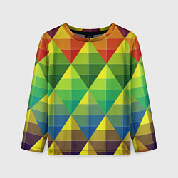 Лонгслив детский Узор из разноцветных фигур, цвет: 3D-принт