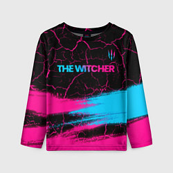 Детский лонгслив The Witcher - neon gradient: символ сверху