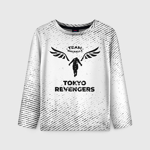 Детский лонгслив Tokyo Revengers с потертостями на светлом фоне / 3D-принт – фото 1