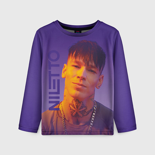 Детский лонгслив Niletto на фиолетовом фоне / 3D-принт – фото 1