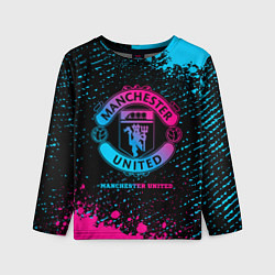 Детский лонгслив Manchester United - neon gradient