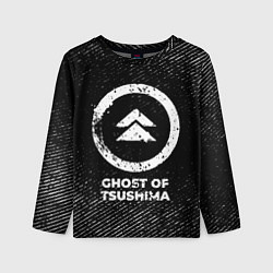 Детский лонгслив Ghost of Tsushima с потертостями на темном фоне