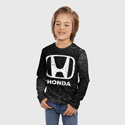 Лонгслив детский Honda с потертостями на темном фоне, цвет: 3D-принт — фото 2
