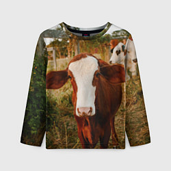Детский лонгслив Милая коровка