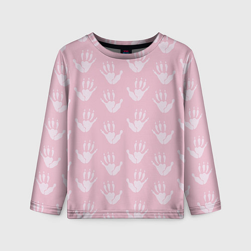 Детский лонгслив Лапки опоссума розовые / 3D-принт – фото 1