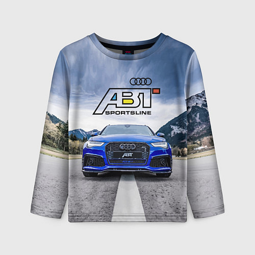 Детский лонгслив Audi ABT - sportsline на трассе / 3D-принт – фото 1