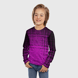 Лонгслив детский Абстрактный мозаичный черно - пурпурный узор, цвет: 3D-принт — фото 2