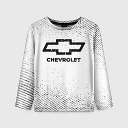 Лонгслив детский Chevrolet с потертостями на светлом фоне, цвет: 3D-принт