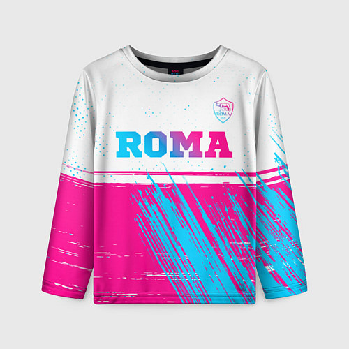 Детский лонгслив Roma neon gradient style: символ сверху / 3D-принт – фото 1