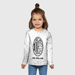 Лонгслив детский AC Milan с потертостями на светлом фоне, цвет: 3D-принт — фото 2