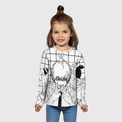 Лонгслив детский Человек бензопила - Кадр манги, цвет: 3D-принт — фото 2
