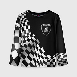 Лонгслив детский Lamborghini racing flag, цвет: 3D-принт