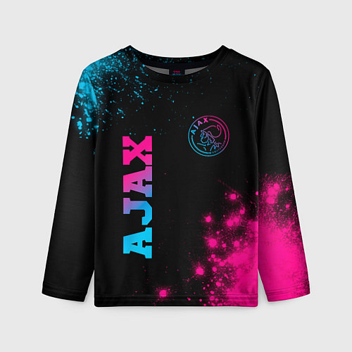 Детский лонгслив Ajax - neon gradient: надпись, символ / 3D-принт – фото 1