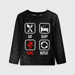 Детский лонгслив Eat, sleep, Portal, repeat