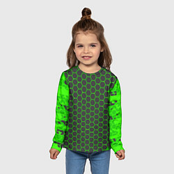 Лонгслив детский Зеленые плиты, цвет: 3D-принт — фото 2