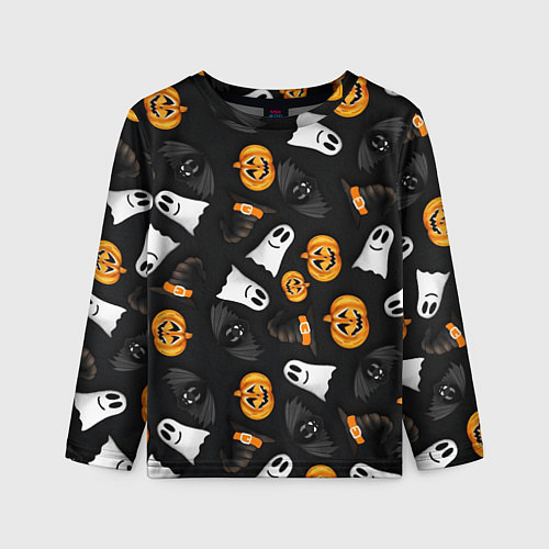 Детский лонгслив Тыквы и привидения / 3D-принт – фото 1