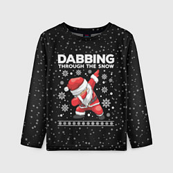 Детский лонгслив Santa dabbing, through the snow