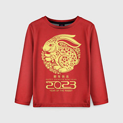 Лонгслив детский 2023 year of the rabbit, happy chinese new year, цвет: 3D-принт