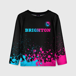 Детский лонгслив Brighton - neon gradient: символ сверху