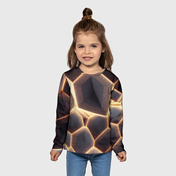 Лонгслив детский Сотовая лава, цвет: 3D-принт — фото 2