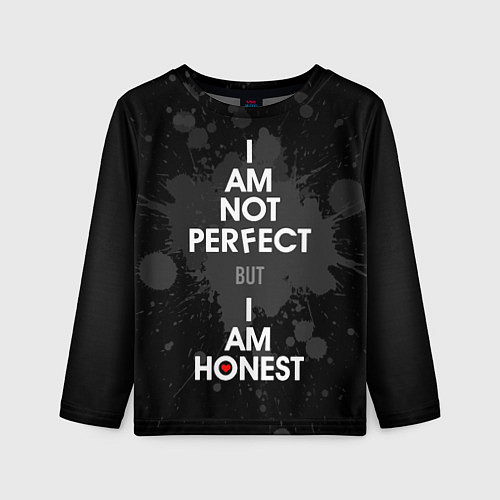 Детский лонгслив I am not perfect, but I am honest / 3D-принт – фото 1