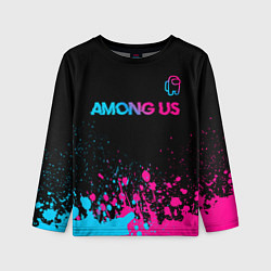 Детский лонгслив Among Us - neon gradient: символ сверху